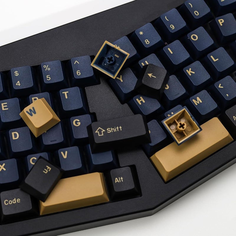 KBDiy Blue Samurai PBT Double Shot Custom Keycap Set,174 Keys Retro Gaming Key Caps Cherry Profile Keycaps for 61/64/68/84/87/100/104/108 Mechanical Keyboard - Image 4